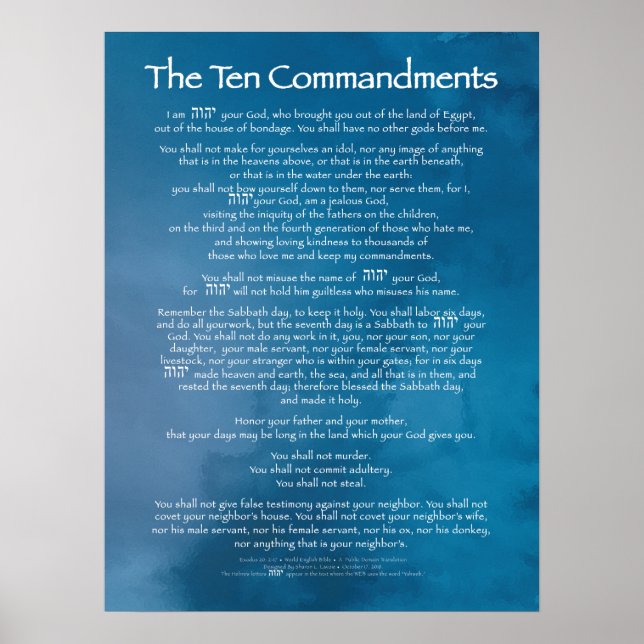 Tio kommandon blå poster (Framsidan)
