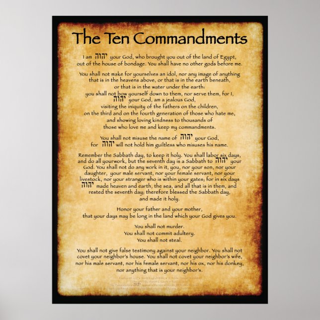 Tio kommandon - Brown Poster (Framsidan)