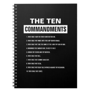 Tio kommandon Christian Religiösa Bible Verse Anteckningsbok