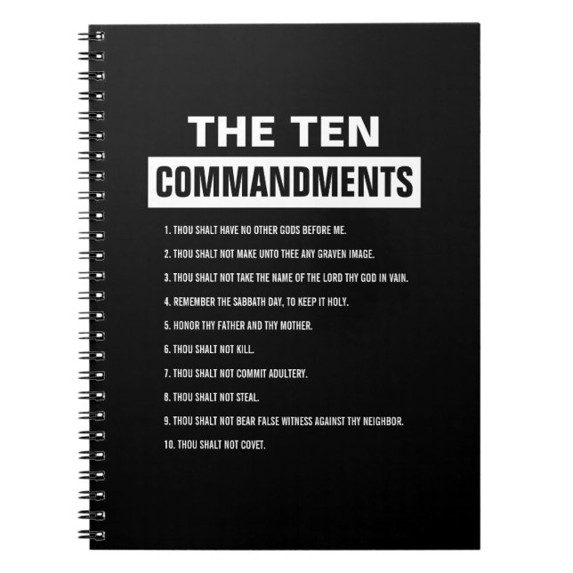 Tio kommandon Christian Religiösa Bible Verse Anteckningsbok (Framsidan)