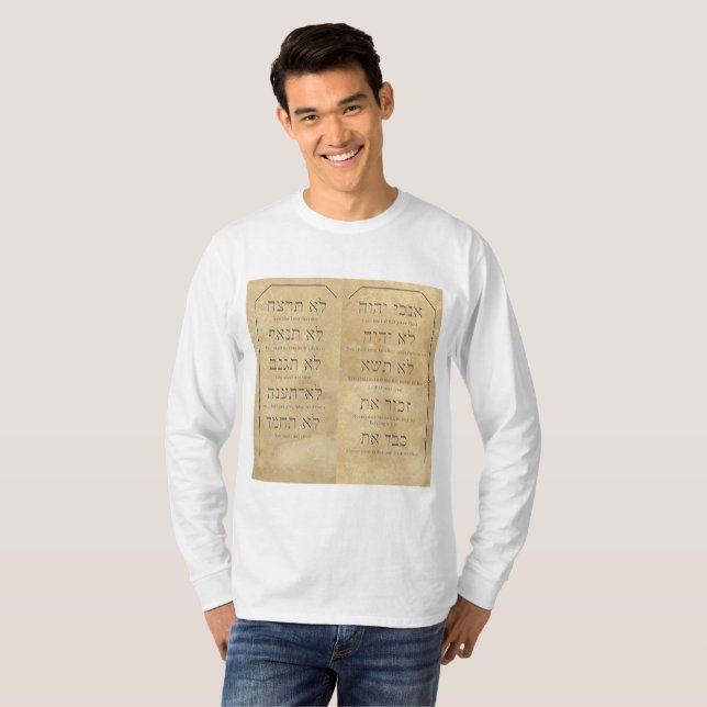Tio kommandon Manar Basic Långärmad T-Shirt (Hel framsida)