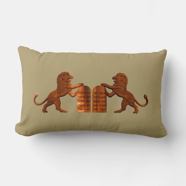 Tio kommandon och Lejon Lumbar Pillow Lumbarkudde (Framsida)