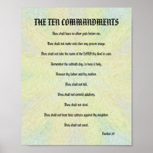 Tio kommandon - Pastel-Blommigten Poster
