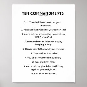 Tio kommandon, vit bakgrund poster