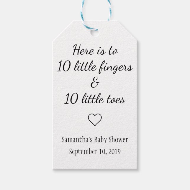 Tio lilla Finger tio små leksaksskor Presentetikett (Framsidan)