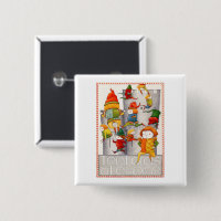 TIO LORDS A LEAPING Square Pin Button