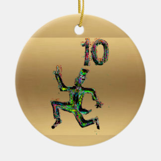 Tio lords som en-hoppar guld- juldekoration