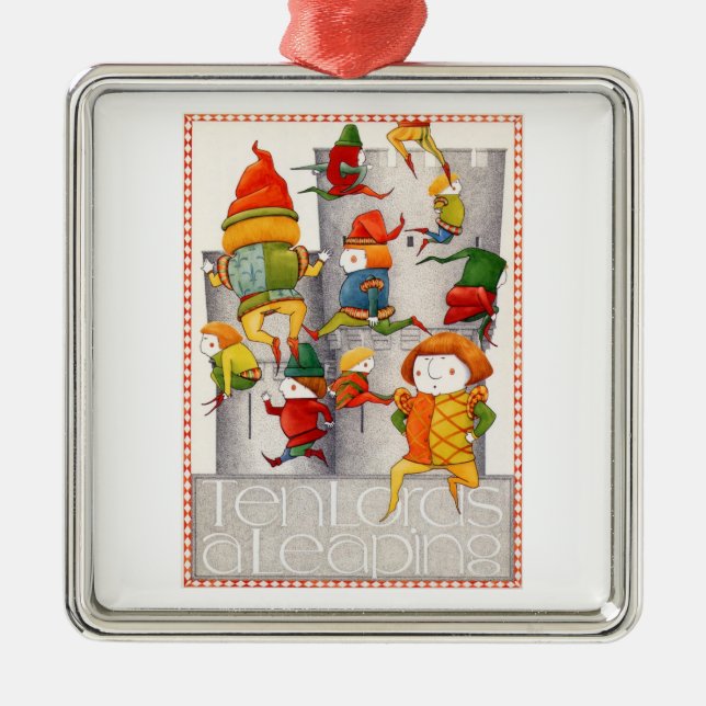 TIO LORS A LEAPING Premium Square Ornament (Framsidan)