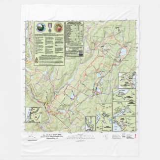 Tio Mile River Scout Camps Trail Karta Blanket Fleecefilt