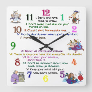 Tio Minnesota Commandments kvadrerar tar tid på Fyrkantig Klocka