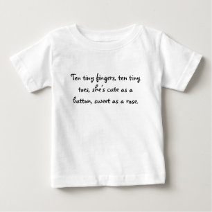 Tio mycket små fingrar, tio mycket små toes, är t-shirt