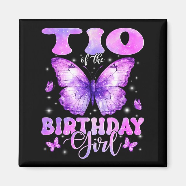 Tio Of The Birthday Girl Butterfly Funny Family  Magnet (Framsidan)
