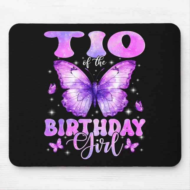 Tio Of The Birthday Girl Butterfly Funny Family  Musmatta (Framsidan)