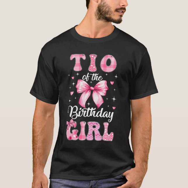 Tio Om Födelsedagsflicka Coquette Bow Matchande Fa T Shirt (Framsida)