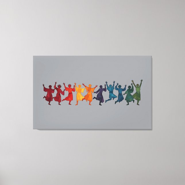 Tio ord A Leaping cut out Stencil-Stil 4 Canvastryck (Framsida)