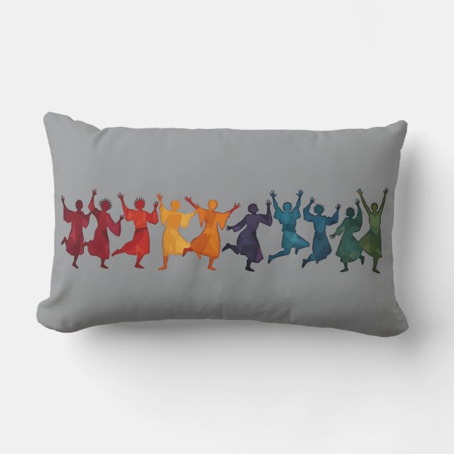 Tio ord A Leaping cut out Stencil-Stil 4 Lumbarkudde (Framsida)