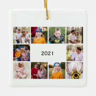 Tio Photo Collage Generic Vi är välsignad jul Julgransprydnad Keramik