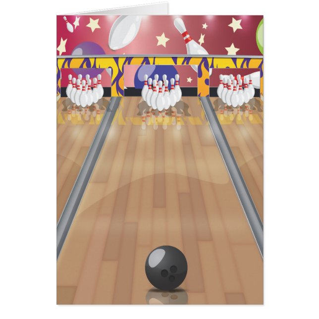 Tio-pin bowling hälsningskort (Framsidan)