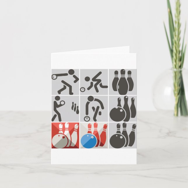 Tio Pin Bowling-ikoner - anteckningskort (Framsida)