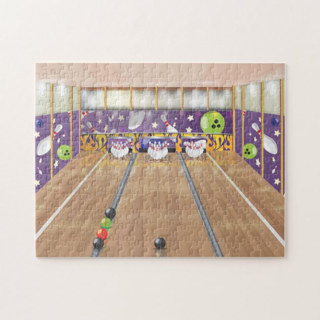 Tio-pinnes bowling pussel (Horisontell)