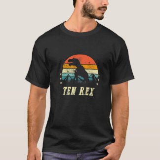 Tio Rex Grattis på födelsedagen, 10 år gammal barn T Shirt