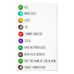 tio roliga commandments listar fototryck