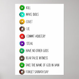 tio roliga commandments listar poster