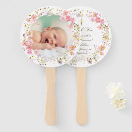 tio rosa blommor ram Baptism