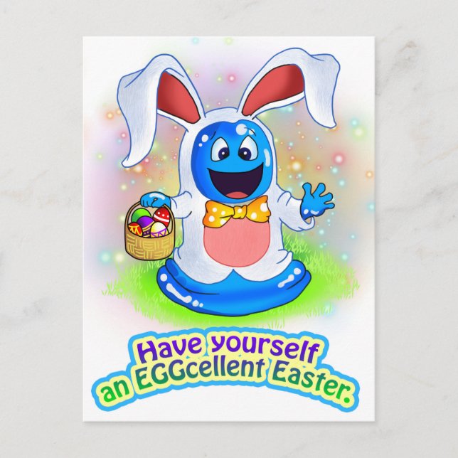 Tio små monster:Boris BLOB Bunny Postcard Vykort (Framsida)