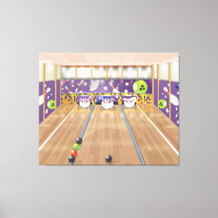 Tio-stifts bowling canvastryck