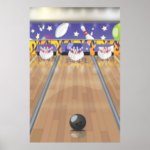 Tio-stifts bowling poster