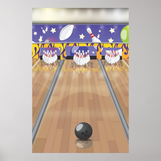 Tio-stifts bowling poster (Framsidan)
