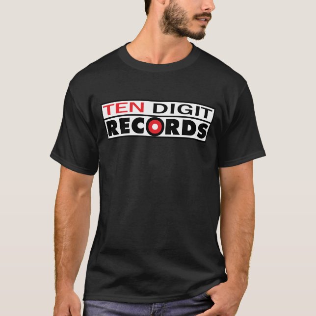 Tio - svart T-tröja för siffra T Shirt (Framsida)