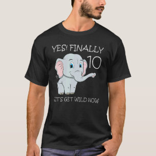 Tio tionde Födelsedagsfesten Cake Elephant Zookeep T Shirt