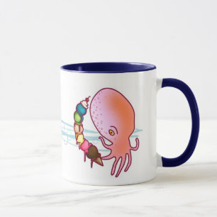 Tioarmad bläckfisk och glassmugg mugg
