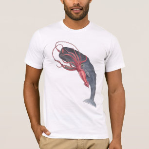 Tioarmad bläckfisk och val t-shirt