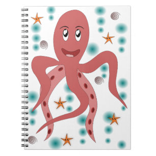 Tioarmad bläckfisk (Octopus Animal Undersea Kraken Anteckningsbok