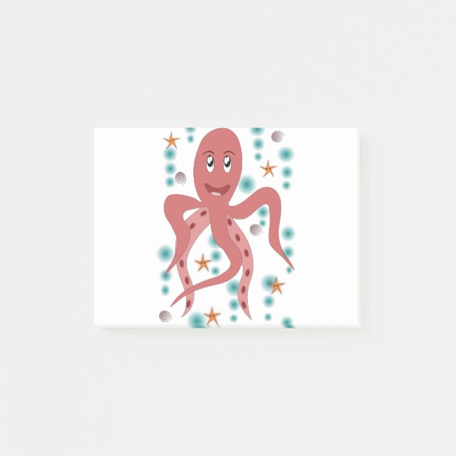 Tioarmad bläckfisk (Octopus Animal Undersea Kraken Post-it Block (Framsida)