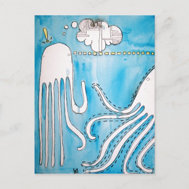 Tioarmad bläckfisksamtalvykort 1 vykort (Framsida)