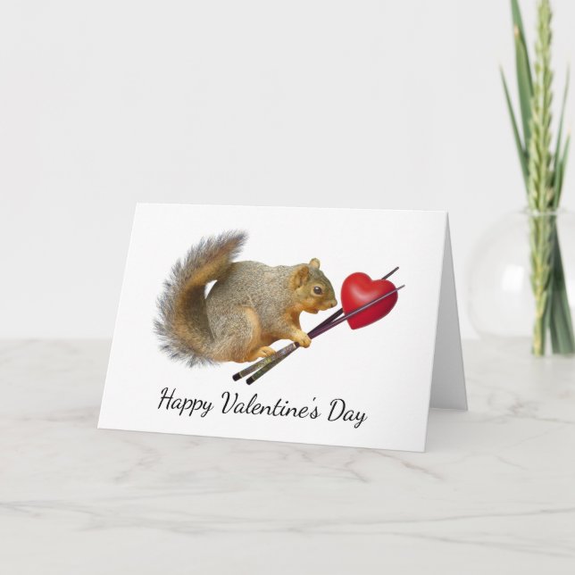 Tioarmat Chopsticks Heart Valentine Card Helgkort (Framsida)