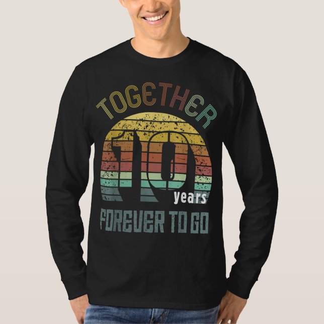 Tioårsjubileum Bröllop för Par M T Shirt (Framsida)