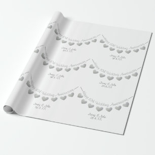 Tioårsjubileum i Tin Bröllop, vit buntning  Presentpapper