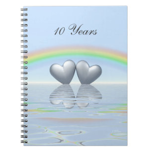 Tioårsjubileum Tin Hearts Anteckningsbok