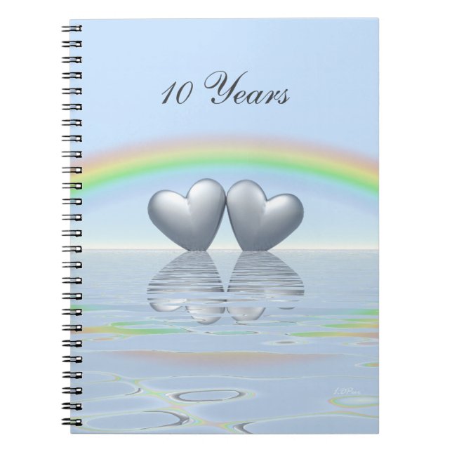 Tioårsjubileum Tin Hearts Anteckningsbok (Framsidan)