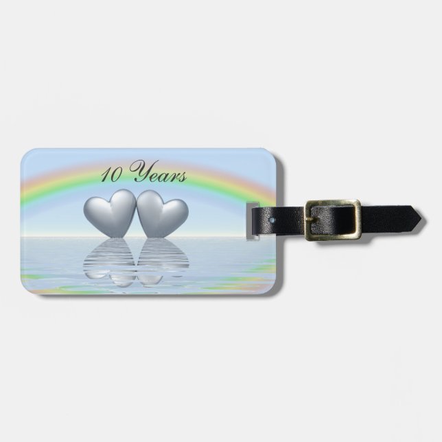 Tioårsjubileum Tin Hearts Bagagebricka (Horisontell Framsida)