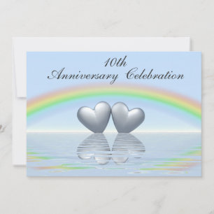 Tioårsjubileum Tin Hearts Inbjudningar