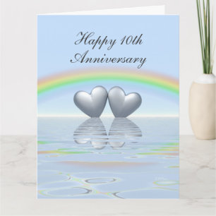 Tioårsjubileum Tin Hearts Kort