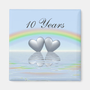 Tioårsjubileum Tin Hearts Magnet