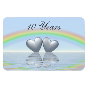 Tioårsjubileum Tin Hearts Magnet
