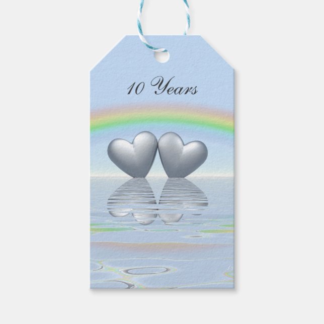Tioårsjubileum Tin Hearts Presentetikett (Framsidan)